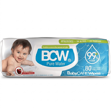 Toallitas Húmedas BCW Pure Water - Pack de 80 Unidades 1