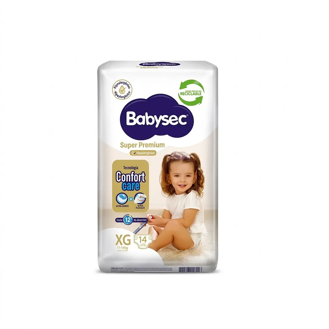 Pañal Quincenales Babysec Super Premium - Talla XG 14 Un 1