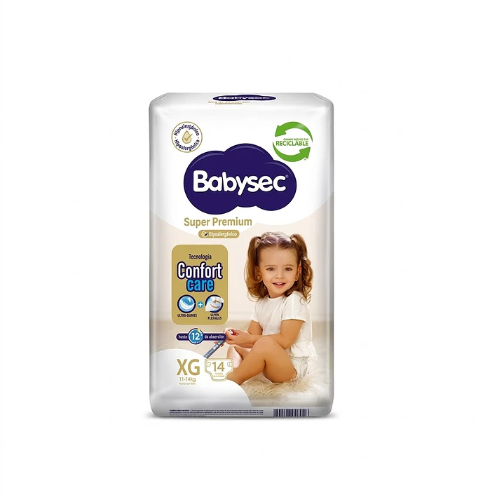 Pañal Quincenales Babysec Super Premium - Talla XG 14 Un 1