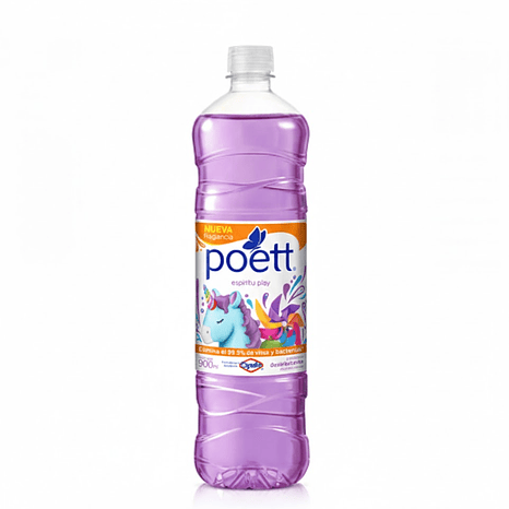 Limpiador Líquido Aromatizante Poett 900 Ml - Espíritu Play 1