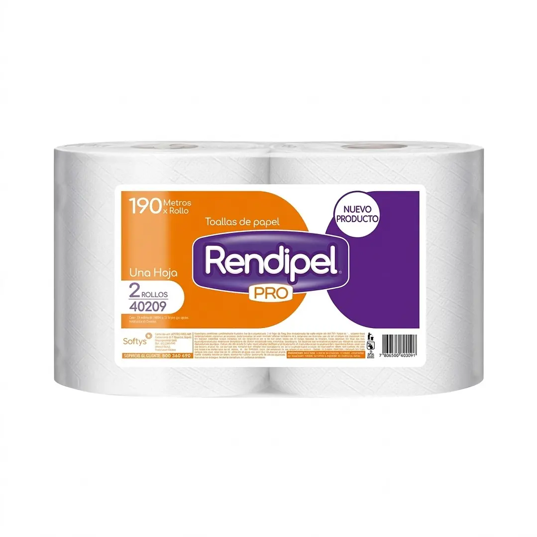 Toalla de Papel Rendipel Pro - Pack 2 Rollos (380 metros ) 1