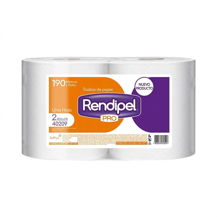 Toalla de Papel Rendipel Pro - Pack 2 Rollos (380 metros ) 1