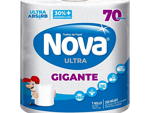 Toallas de Papel Nova Ultra Gigante Doble Hoja 70 Mt