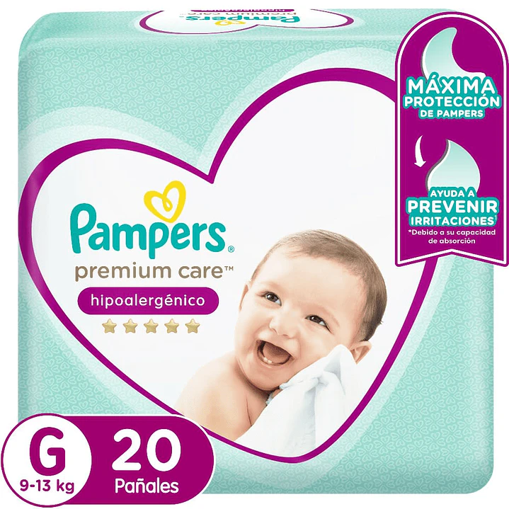 Pañal Pampers Premium Care  -Talla G 20 Un 1