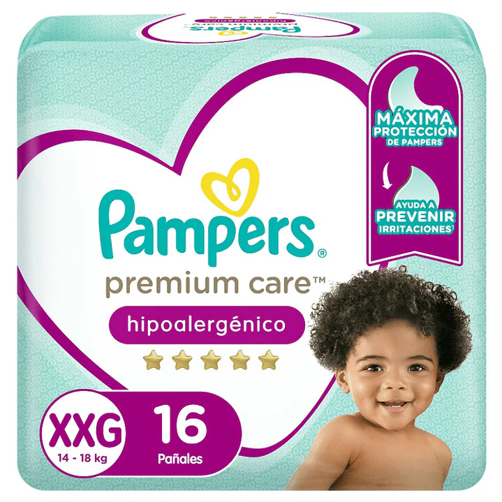 Pañal Pampers Premium Care -Talla XXG 16 Un 1