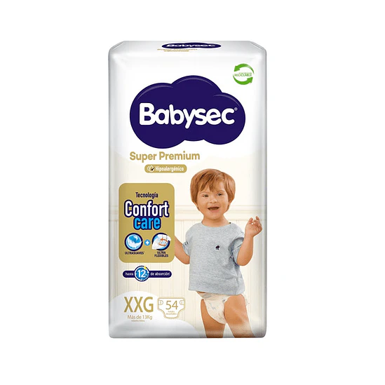 Pañal Quincenales Babysec Super Premium - Talla XG 54 Un 1
