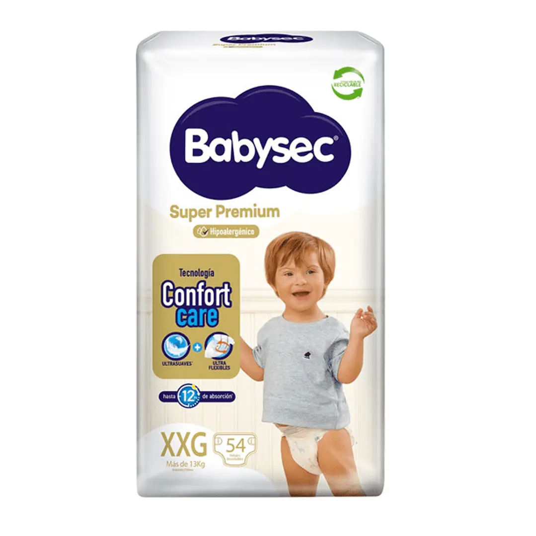 Pañal Quincenales Babysec Super Premium - Talla XG 54 Un 1