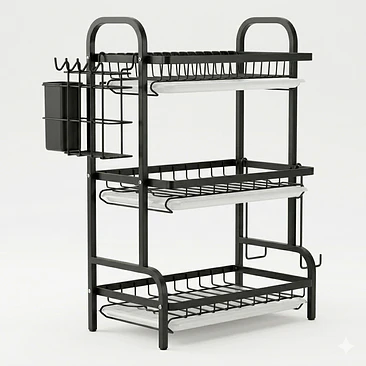 Secaplatos Organizador 3 Niveles – Negro Premium 1