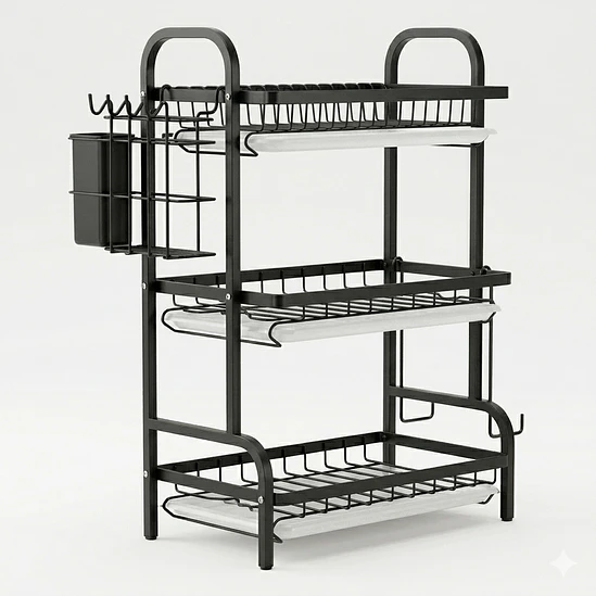 Secaplatos Organizador 3 Niveles – Negro Premium 1