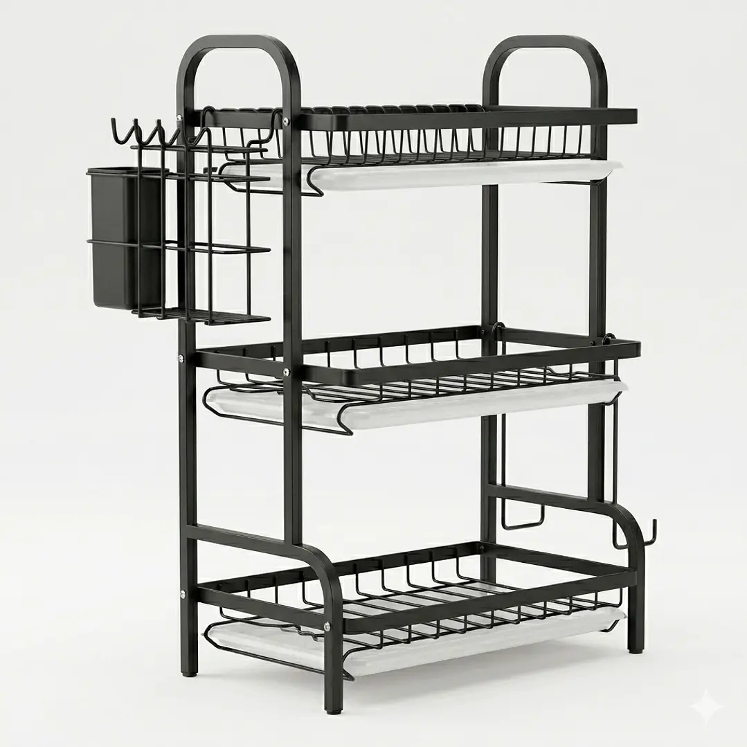 Secaplatos Organizador 3 Niveles – Negro Premium 1