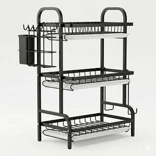 Secaplatos Organizador 3 Niveles – Negro Premium