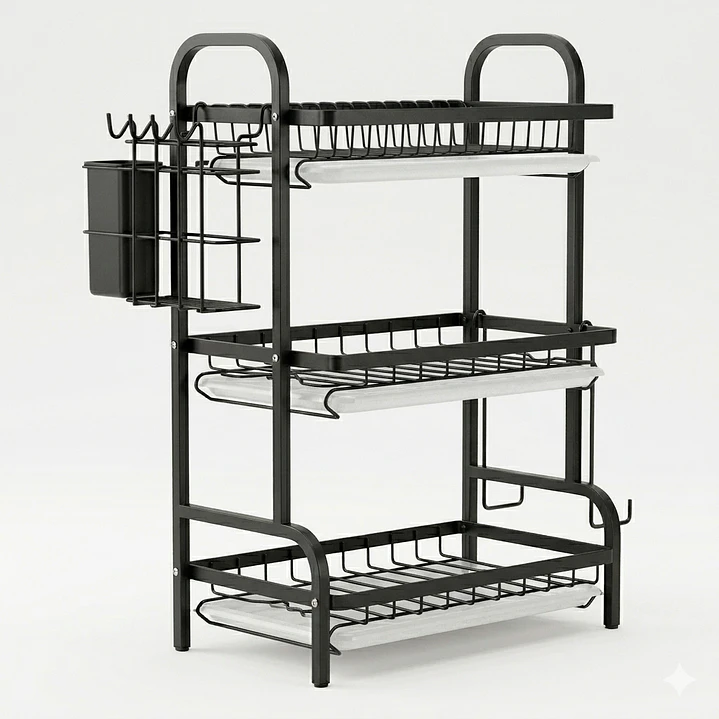 Secaplatos Organizador 3 Niveles – Negro Premium 1