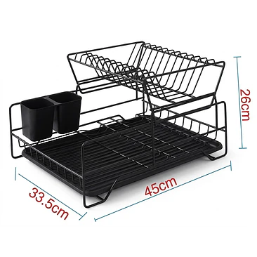 Secaplatos Organizador 2 Niveles – Negro Compacto 2