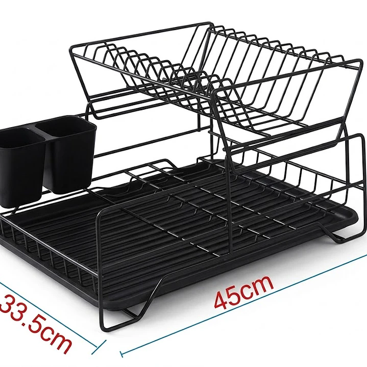 Secaplatos Organizador 2 Niveles – Negro Compacto 2