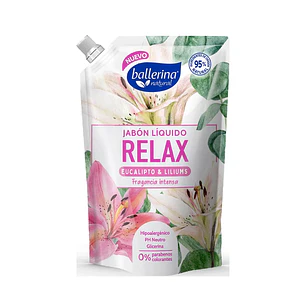 Jabón Líquido Ballerina 750 ml Relax - Eucaliptus y Liliums