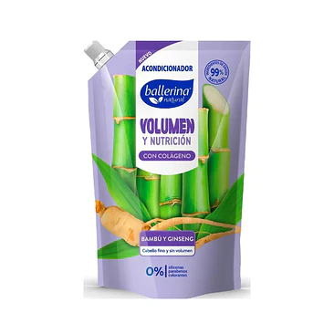 Acondicionador Ballerina 750 ml Volumen Y Nutrición - Bambú Y Ginseng 1