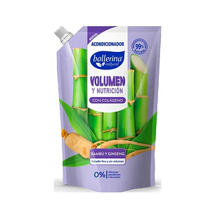Acondicionador Ballerina 750 ml Volumen Y Nutrición - Bambú Y Ginseng