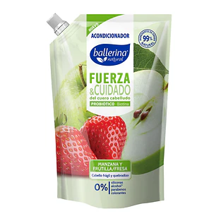 Acondicionador Ballerina 750 ml Fuerza Y Cuidado - Manzana Y Frutilla/Fresa