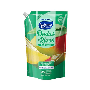 Shampoo Ballerina 750 ml Ondas Y Risos - Mango Y Aceite De Argan