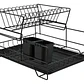 Escurridor De Platos Seca Cubiertos 2 Niveles Desmontable Color Negro - Miniatura 3
