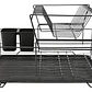 Escurridor De Platos Seca Cubiertos 2 Niveles Desmontable Color Negro - Miniatura 5