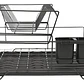 Escurridor De Platos Seca Cubiertos 2 Niveles Desmontable Color Negro - Miniatura 9