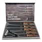 Set De 5 Cuchillos Mango De Madera + Pelador Juego Cuchillos Color Negro/madera - Miniatura 1