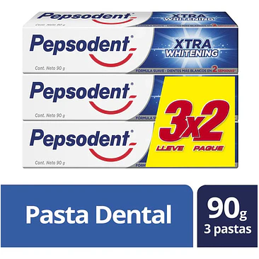 Pack X3 Pasta Dental Xtra Whitening Fórmula Suave 270g Pepsodent 1