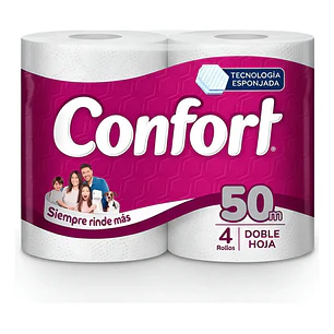 Confort Papel Higiénico Mega 32 Rollos Doble Hoja 50m