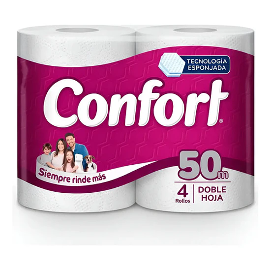 Confort Papel Higiénico Mega 32 Rollos Doble Hoja 50m 1