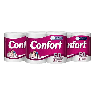 Confort Papel Higiénico Mega 32 Rollos Doble Hoja 50m 3