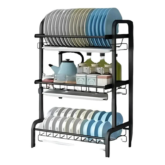 Secador Escurridor De Loza Platos 3 Niveles / Negro 1