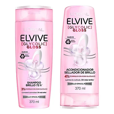 Elvive Pack Sh Y Ac Glycolic Gloss 370ml 1