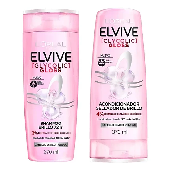 Elvive Pack Sh Y Ac Glycolic Gloss 370ml 1