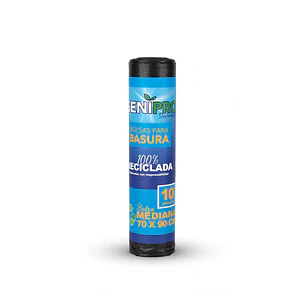 Bolsa de Basura Genipro 70x90 cm - Mediana 10 Unidades - 100% Reciclada