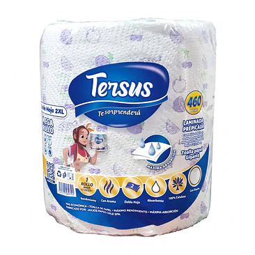 TOALLA PAPEL GIGANTE TERSUS 460 – MEGA ROLLO 2XL 1