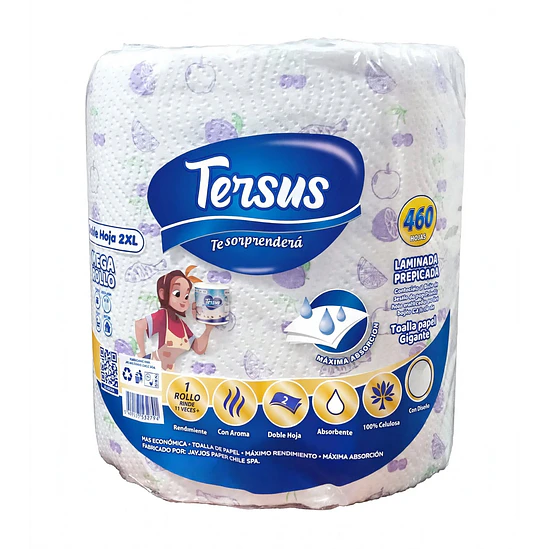 TOALLA PAPEL GIGANTE TERSUS 460 – MEGA ROLLO 2XL 1