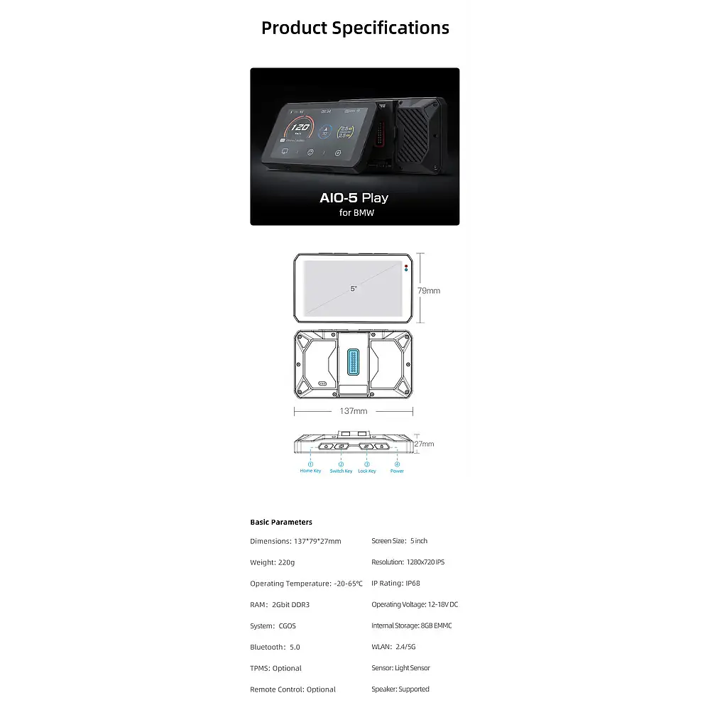 PANTALLA DE CONDUCCION INTELIGIENTE CHIGEE AIO-5 PLAY PARA BMW