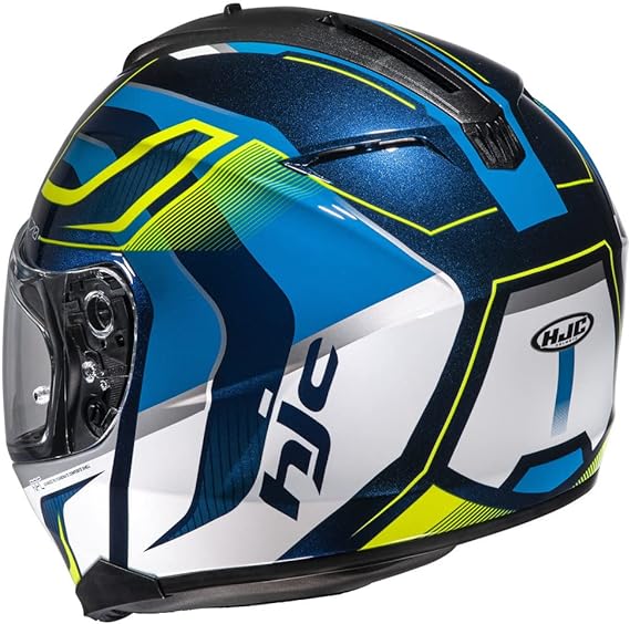 Casco Integral HJC C70 LANTIC MC3H Azul amarillo Visor Solar Interno y Pinlock incluido 2