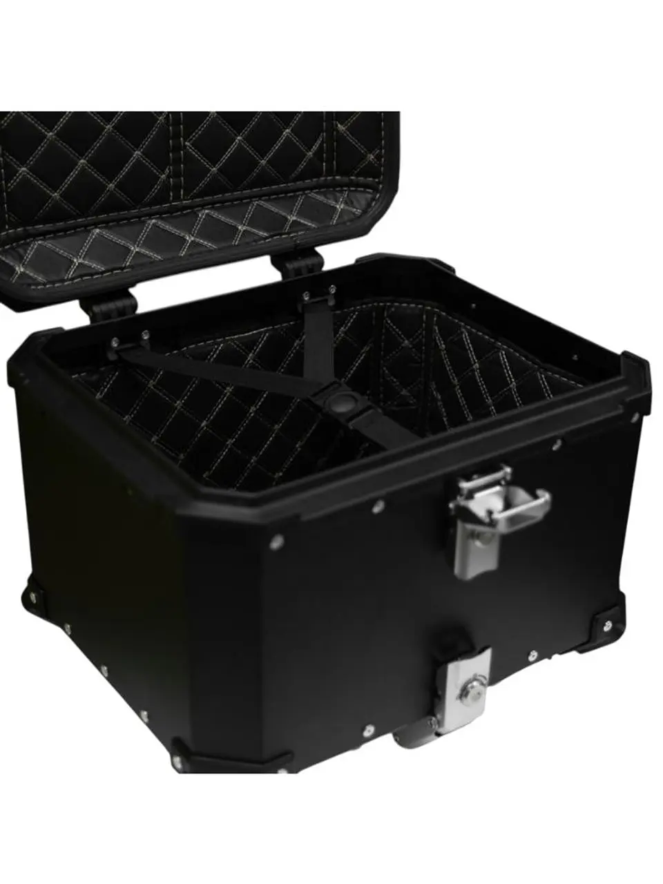 Maleta moto top case 4RS E702 45 litros tipo aluminio black desmontable (con detalles) 4