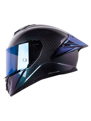 Casco Carbono moto Shaft pro 620c evo solid camaleon blue (V/SV)