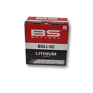 Batería BS Battery BSLI-02 LITHIUM Reemplaza (BTX4L-BS, BTX5L-BS, BTX6.5L, BTX7L, BTZ5S, BTZ6S, BTZ7S, BTZ7V, BTZ8V, entre otras)