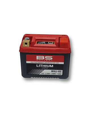 Batería BS Battery BSLI-02 LITHIUM Reemplaza (BTX4L-BS, BTX5L-BS, BTX6.5L, BTX7L, BTZ5S, BTZ6S, BTZ7S, BTZ7V, BTZ8V, entre otras)