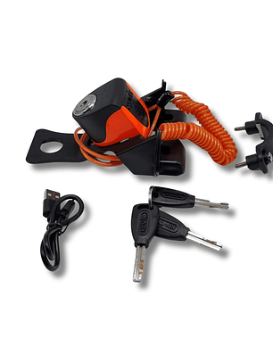 Candado con Alarma Kovix KS6 Naranjo Flúor | 120dB + Pasador 6mm