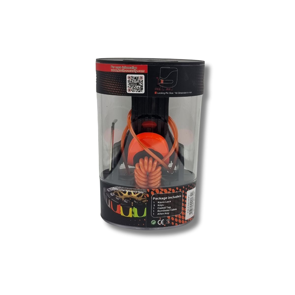 Candado con Alarma Kovix KS6 Naranjo Flúor | 120dB + Pasador 6mm 4