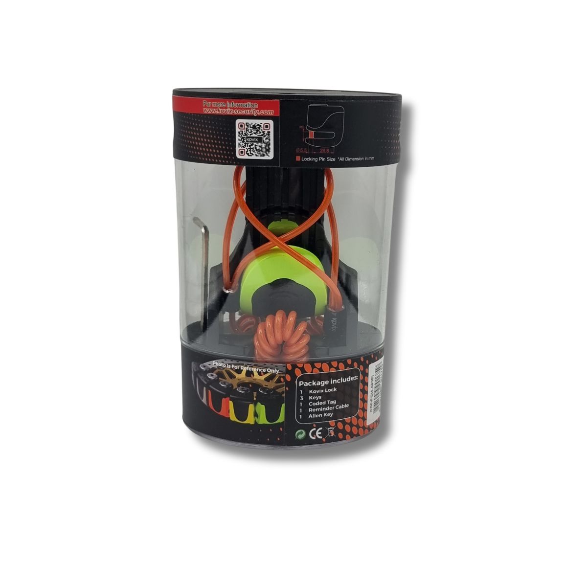 Candado con Alarma Kovix KS6 Verde Flúor | 120dB + Pasador 6mm 2