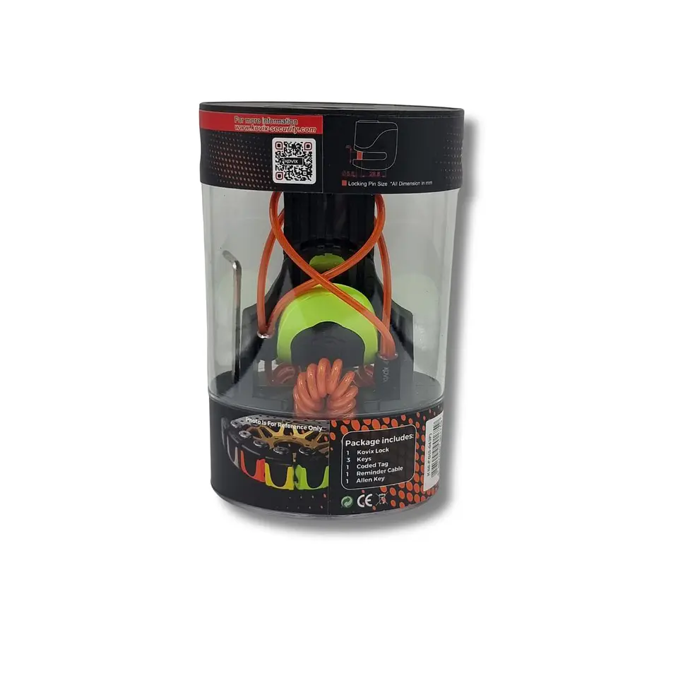 Candado con Alarma Kovix KS6 Verde Flúor | 120dB + Pasador 6mm 2