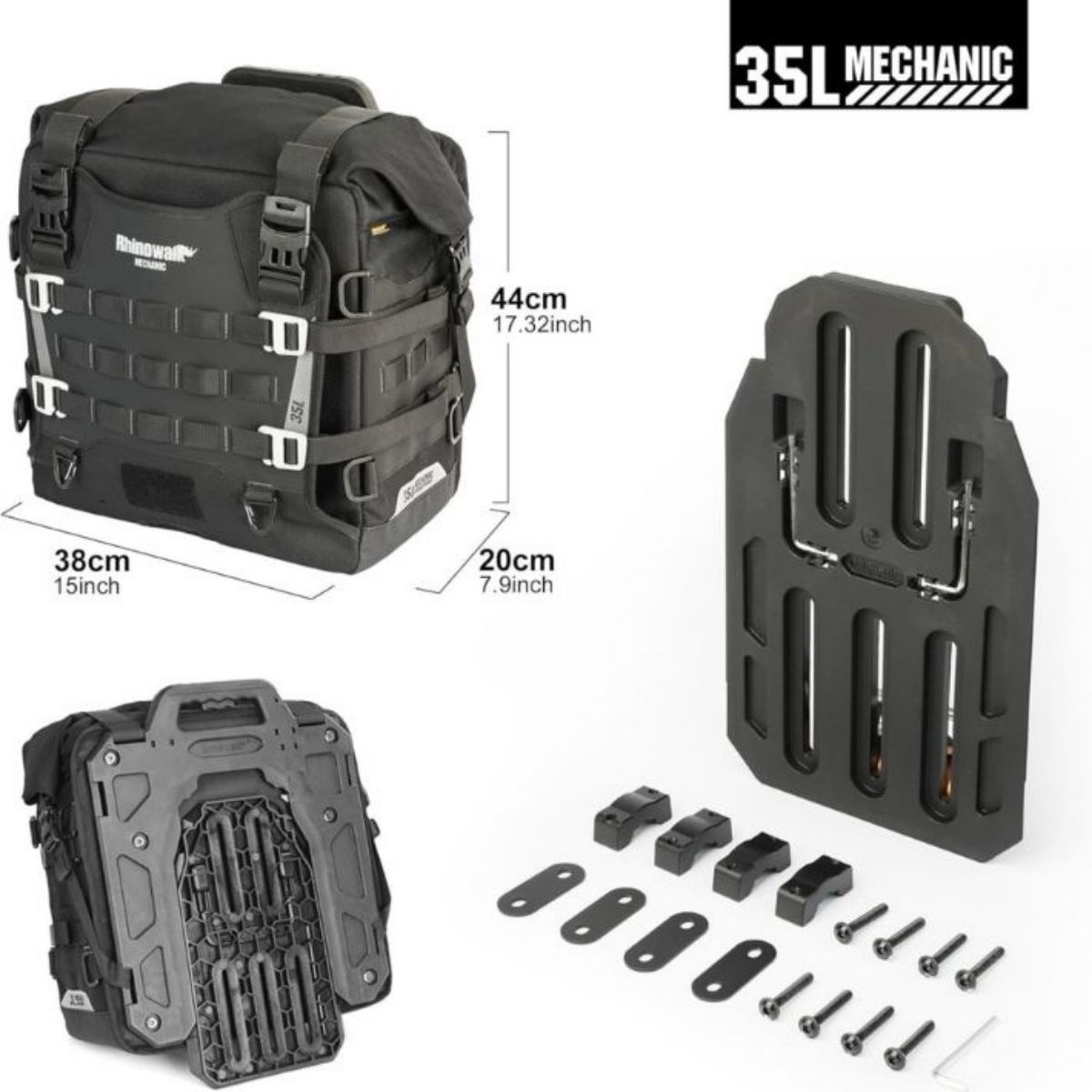 Bolso lateral (unidad) Rhinowalk moto MJX2004 35L impermeable liberación rápida | Moto & Aventura   10