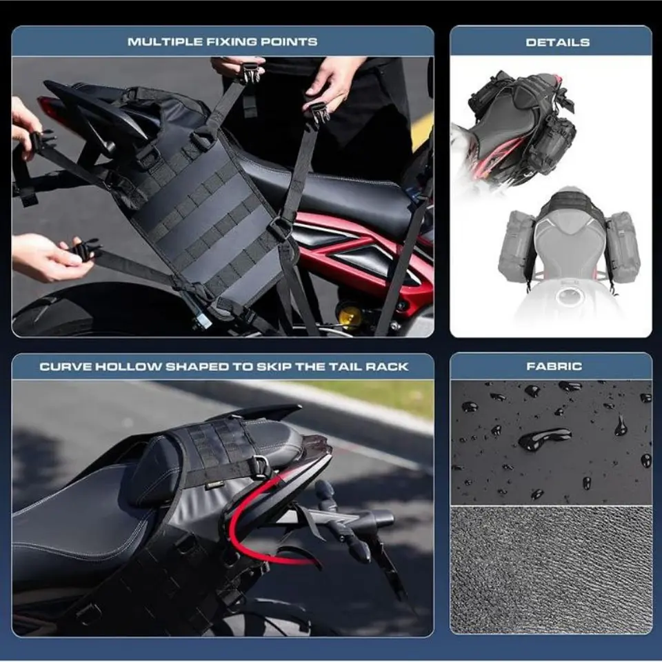 Base de asiento Rhinowalk MT002A para bolsos laterales | Moto & Aventura 3
