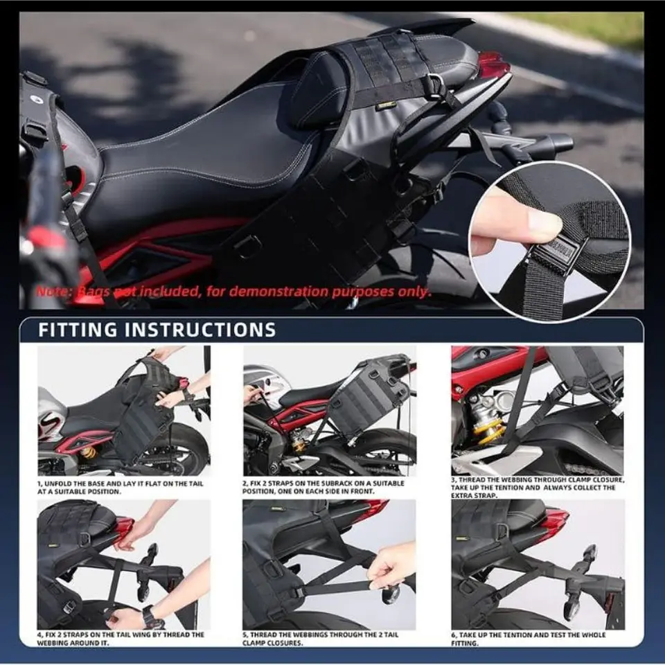 Base de asiento Rhinowalk MT002A para bolsos laterales | Moto & Aventura 4